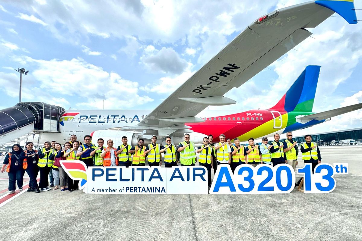 PT Pelita Air Service (PAS) secara resmi menyambut kedatangan armada terbarunya, Airbus A320 dengan registrasi PK-PWN, Kamis (24/4/2025). 