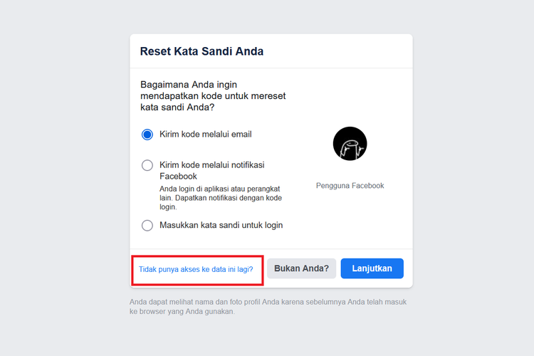 Ilustrasi cara mencari akun FB yang lupa email dan password.