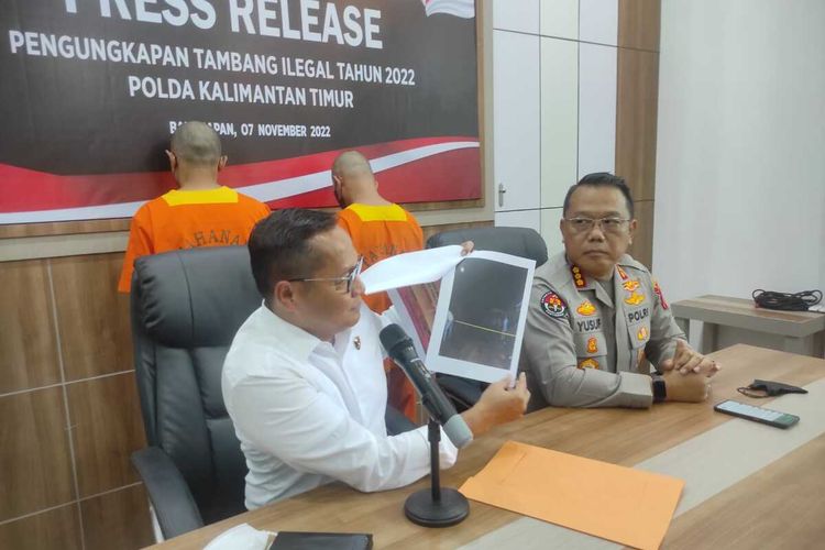 Dua tersangka diamankan Ditkrimsus Polda Kaltim terkait tambang ilegal di Kukar