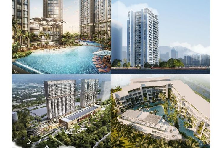 Kiri Atas: Arandra Residence by KPN Properti Indonesia. Kanan Atas: Aspen Peak by Rumapadu by Harmas Land & Integrasi Transit Jakarta (ITJ). Kiri Bawah: Samesta Mahata Margonda by Perum Perumnas. Kanan Bawah: Complex 7 Heart Of Canggu by Alex Villas