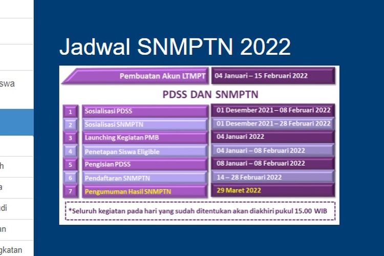 Tangkap layar SNMPTN 2022 LTMPT