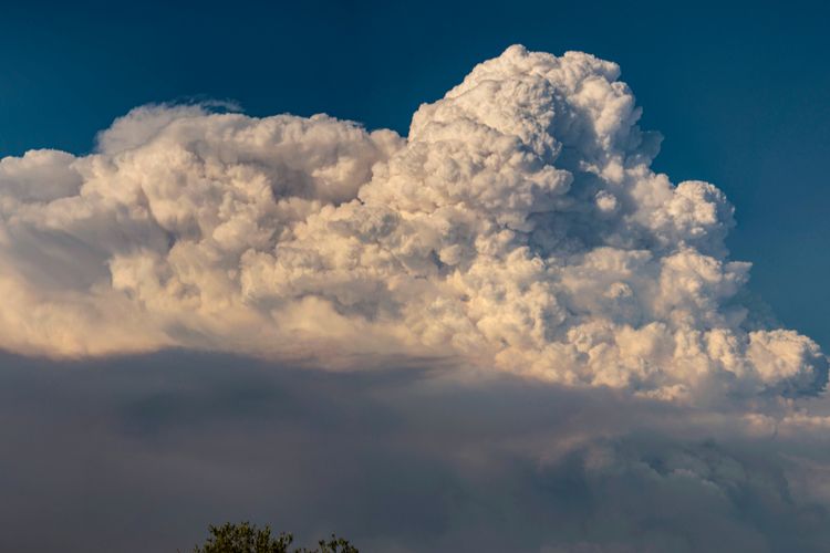 Ilustrasi awan pyrocumulus