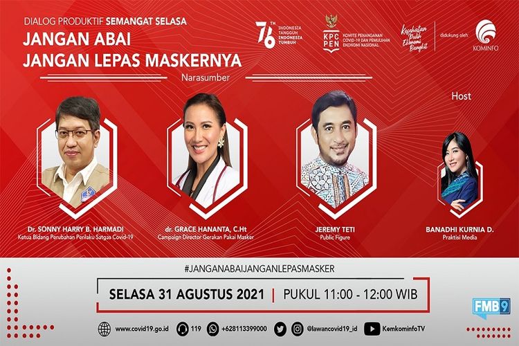 Dialog virtual bertajuk ?Dialog Semangat Selasa? yang digelar Forum Merdeka Barat 9 (FMB 9)-KPCPEN, Selasa (31/8/2021). 