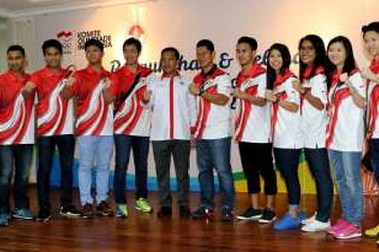 Tim bulutangkis Indonesia ke Olimpiade 2016 bersama Menpora Imam Nahrawi