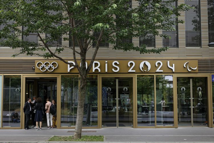 Kantor Olimpiade paris di Saint-Denis, luar Paris, pada 20 Juni 2023.