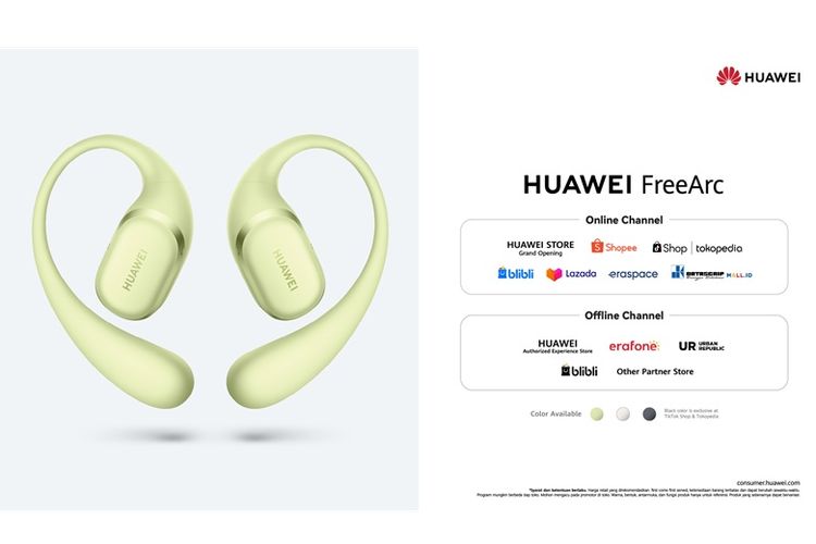 Selama sesi first sale, HUAWEI FreeArc tersedia dengan harga spesial Rp 1.399.000.