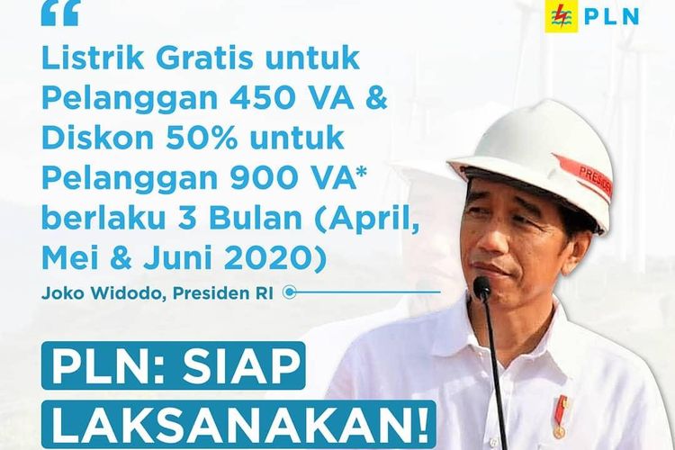 PLN listrik gratis 3 bulan untuk 450 VA dan diskon 50 persen untuk 900 VA 