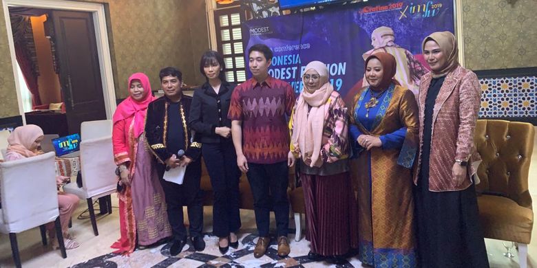 Konferensi pers pelaksanaan Indonesia Modest Fashion Week 2019 di Jakarta (10/10/2019).