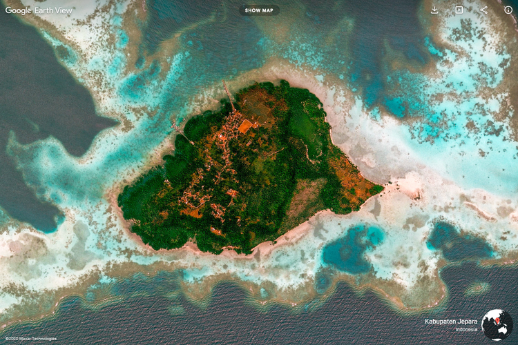 Ilustrasi gambar pemandangan pulau yang bisa diunduh lewat Google Earth View.