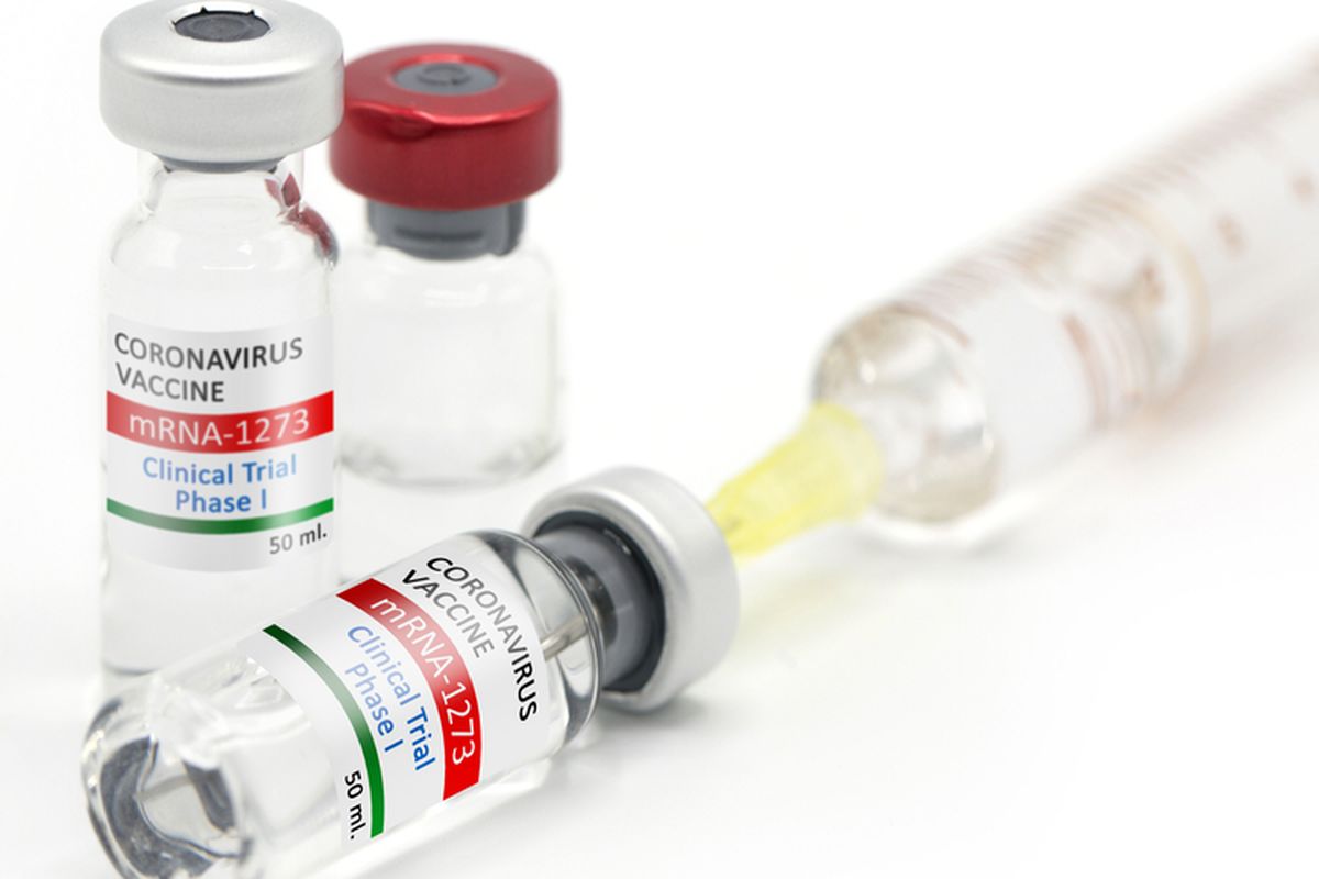 Ilustrasi vaksin Covid-19 yang dikembangkan Pfizer dan Moderna berbasis teknologi genetik yang disebut mRNA (messenger RNA). 