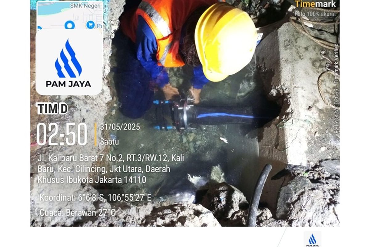 PAM JAYA bergerak cepat merespons gangguan suplai air di wilayah Jalan Manunggal, Cilincing, Jakarta Utara.