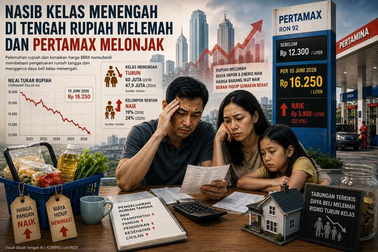 Nasib Kelas Menengah di Tengah Rupiah Melemah dan Harga BBM Melonjak