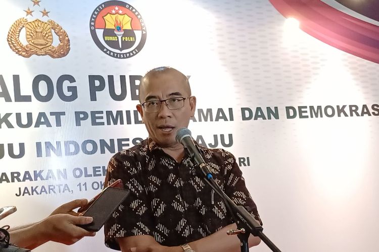 Ketua Komisi Pemilihan Umum (KPU) Hasyim Asy'ari di Hotel Grand Kemang, Jakarta, Rabu (11/10/2023).