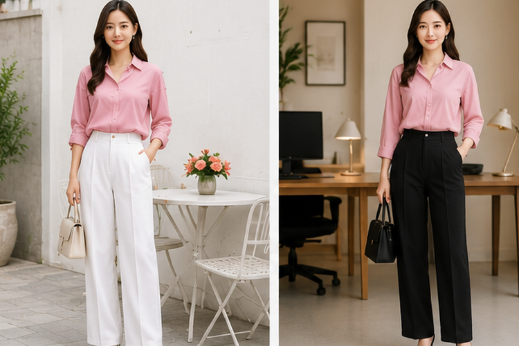 Baju pink cocok dipadukan dengan berbagai warna celana, dari putih, hitam, jeans, hingga mauve. Simak 17 inspirasinya di sini.