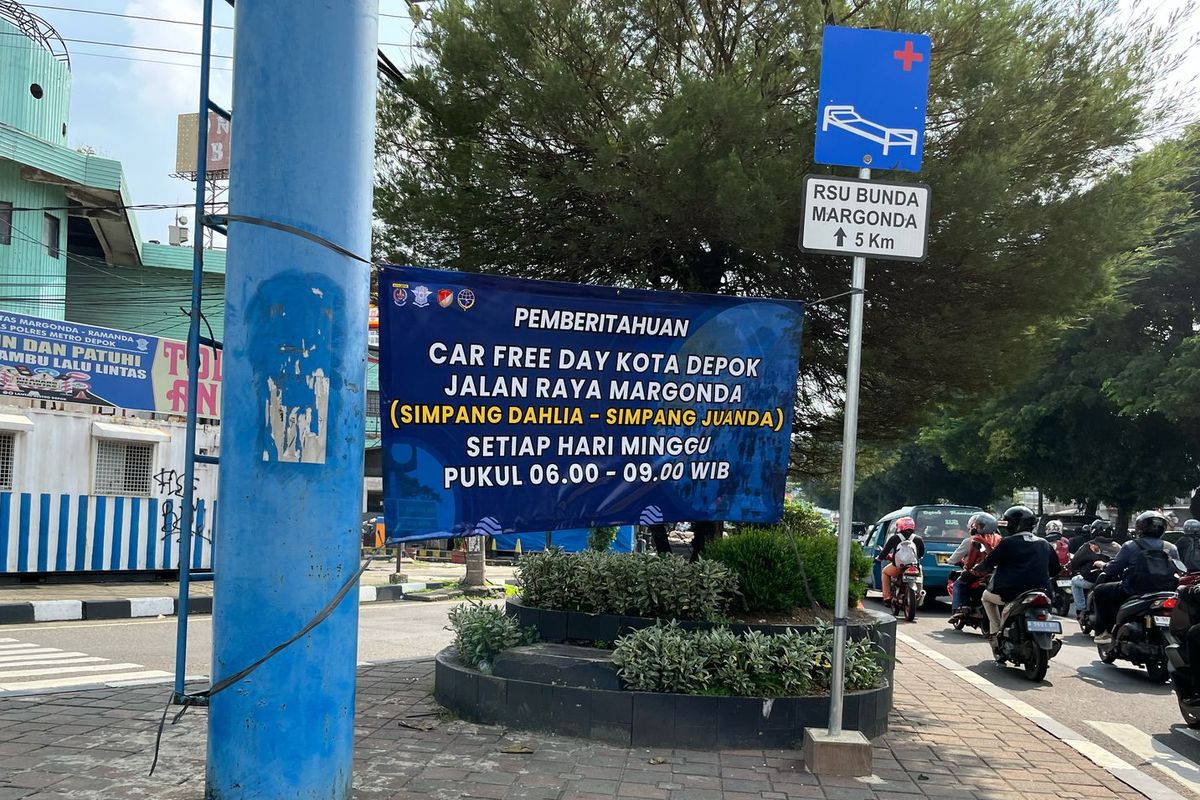 Car Free Day di Kota Depok berlangsung tiap Minggu di Jalan Margonda