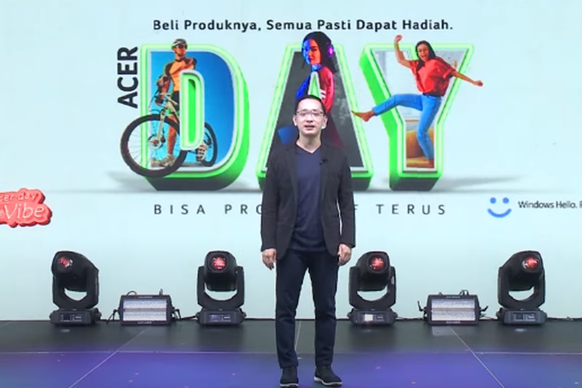 Herbet Ang selaku President Director Acer Indonesia dalam acara Acer Day 2020. 