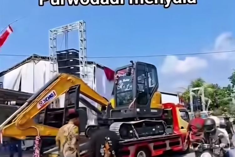 Viral Seserahan Ekskavator, Mobil GWM Tank 300, Mobil Brio dan Dua Motor di Grobogan