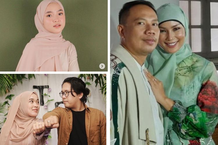 Kolase foto Nissa Sabyan, Vicky Prasetyo dan Kalina Ocktaranny, Ririe Fairus dan Ayus Sabyan