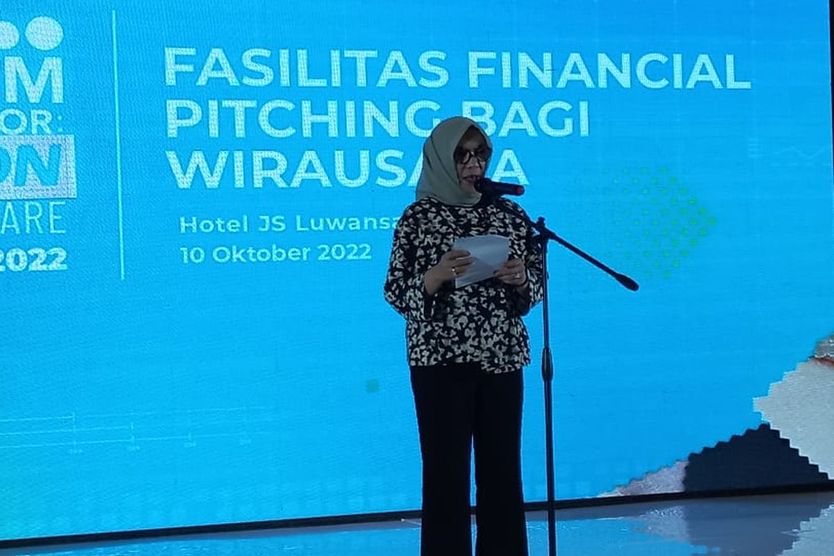 Deputi Bidang Kewirausahaan Kementerian Koperasi dan UKM Siti Azizah dalam acara Arqam Accelerator Fashion and Beauty Demo Day 2022, Senin (10/10/2022). Kementerian Koperasi dan UKM (Kemenkop-UKM) mengatakan, pemerintah menargetkan dapat menciptakan 1 juta wirausaha baru dan mapan pada 2024.