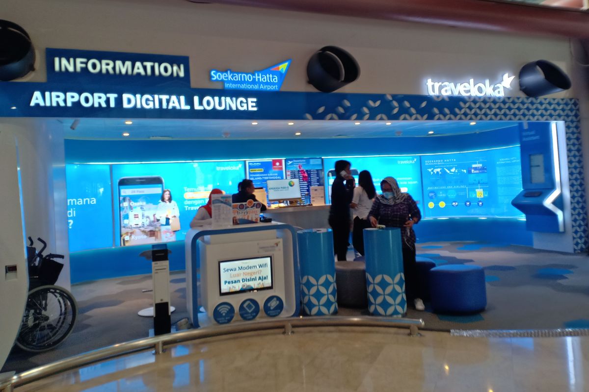 Area digital lounge yang berada di Terminal 2 Keberangkatan Domestik
