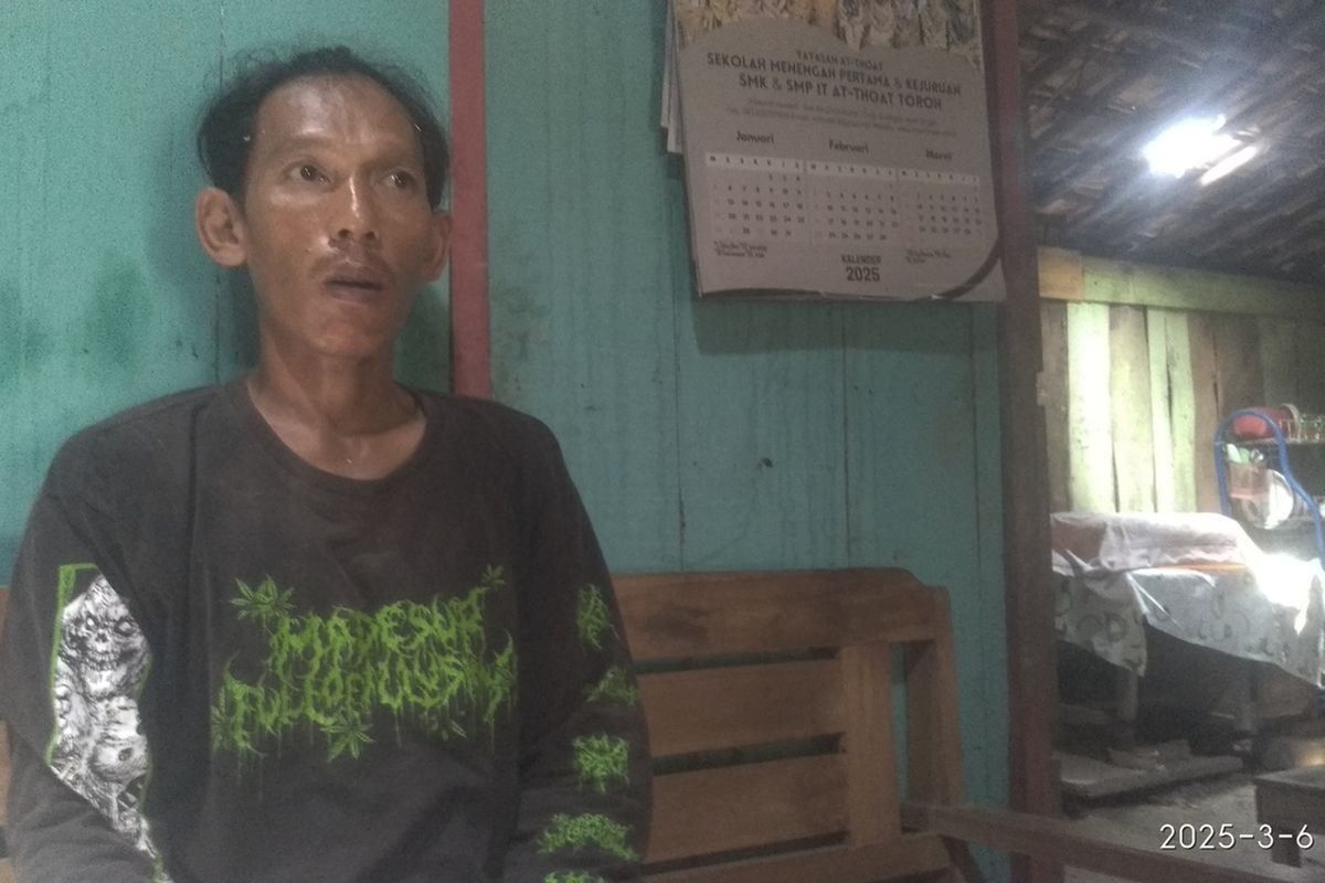 Kusyanto saat ditemui di rumahnya di Desa Dimoro, Kecamatan Toroh, Kabupaten Grobogan, Jawa Tengah, Sabtu (8/3/2025).