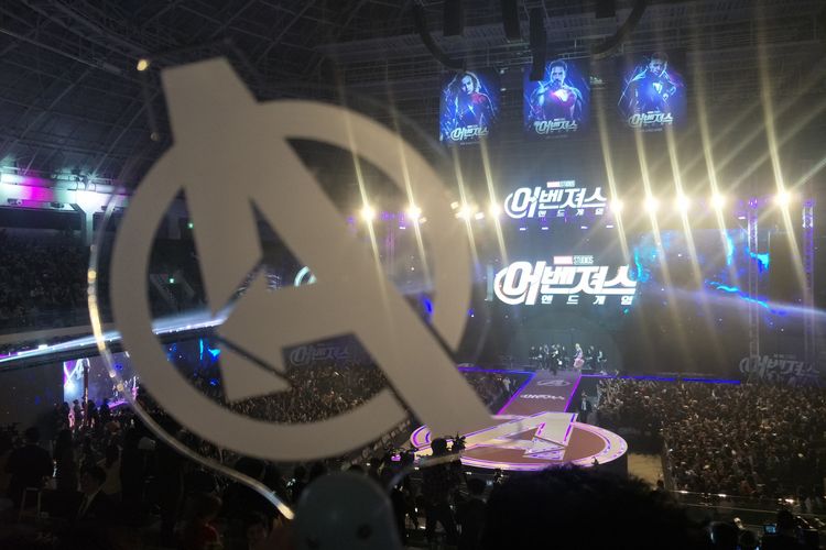 Lightstick fan event Avengers: Endgame yang digelar di Jang Chung Arena, Seoul, Korea Selatan, Senin (15/4/2019) malam waktu setempat.