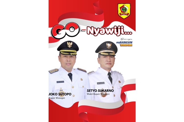 Bupati Wonogiri Joko Sutopo dan Wakil Bupati (Wabup) Wonogiri Setyo Sukarno.