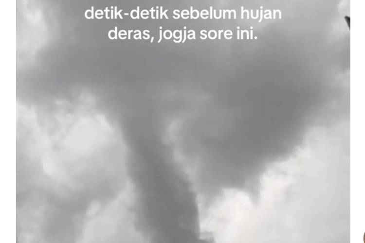Viral Video Pusaran Angin di Langit Jogja Jelang Hujan Lebat, Ini Penjelasan BMKG