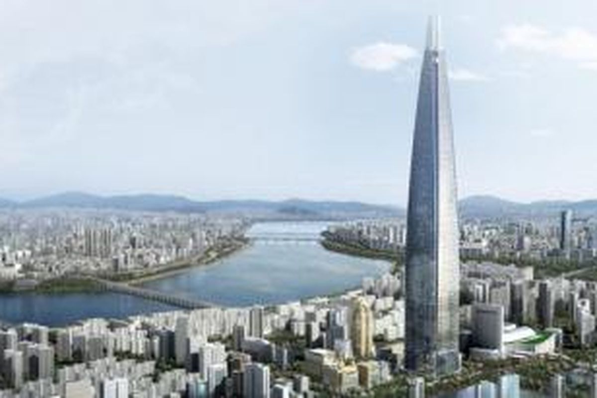 Lotte World Tower, Seoul, Korea Selatan.