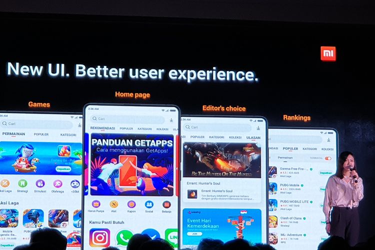Ivonne Li, Head of GetApps Xiaomi, saat menjelaskan tampilan baru toko aplikasi tersebut dalam acara Konferensi Pengembang Aplikasi Xiaomi (MIDC) di Jakarta, Rabu (4/9/2019).