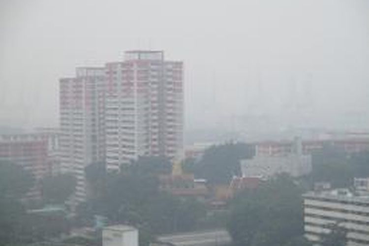 Kabut asap menyelimuti kawasan Tiong Bahru  Singapura