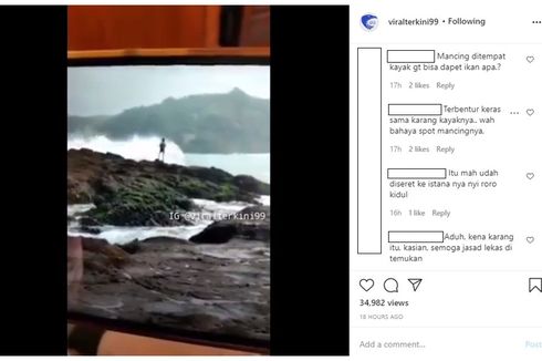Viral Video Pemancing Tergulung Ombak di Pantai Wediombo, Ini Kronologinya