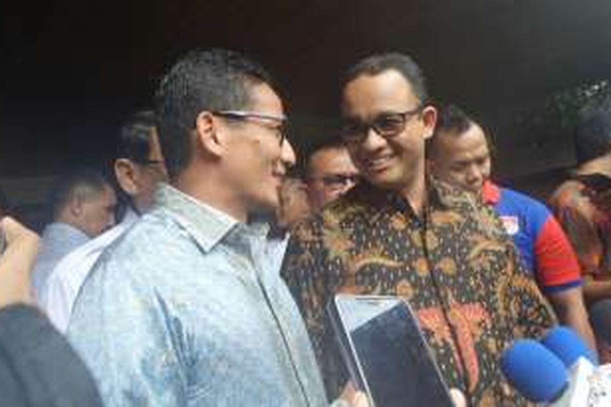 Bakal Cagub dan Cawagun DKI Anies Baswedan dan Sandiaga Uno. 