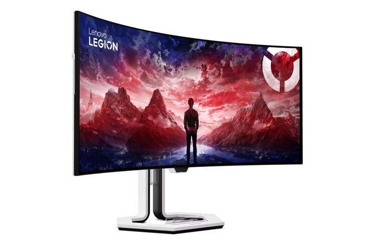 Monitor Legion Pro 34WD-10 mampu menampilkan visual sinematik dengan layar lengkung OLED ber-refresh rate 240 Hz.