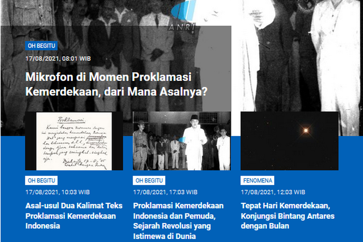 Serba-serbi Hari Kemerdekaan menjadi ulasan kanal Sains Kompas.com. Yang populer, mulai dari asal mikrofon saat Proklamasi hingga fenomena langit di HUT ke-76 RI.