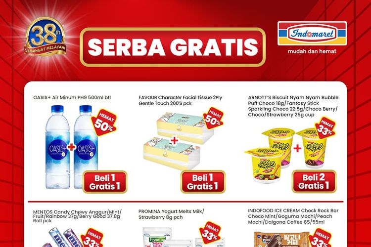 Promo Indomaret 28 Mei-10 Juni 2026, Beli 2 Gratis 1