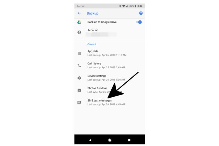 Cara backup SMS ke Google Drive