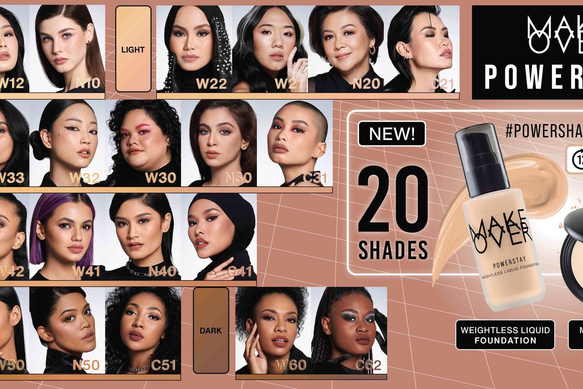 Make Over menjadi brand kosmetik lokal pertama yang menyediakan 20 shade berbeda untuk produk foundation. 
