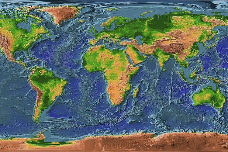 Peta topografi Bumi