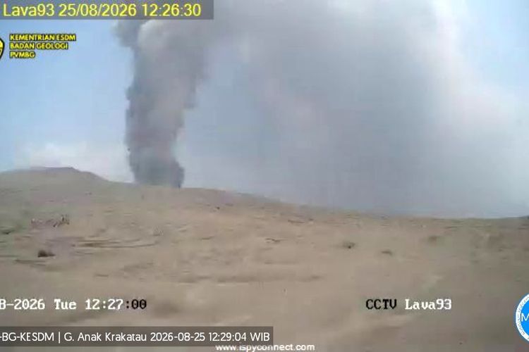 Gunung Anak Krakatau 5 Kali Erupsi dalam 5 Jam, Kolom Abu Capai 400 Meter