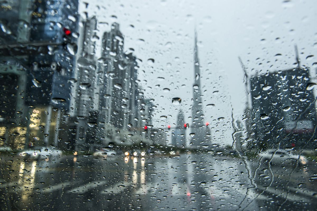 Ilustrasi hujan di Dubai, Uni Emirat Arab