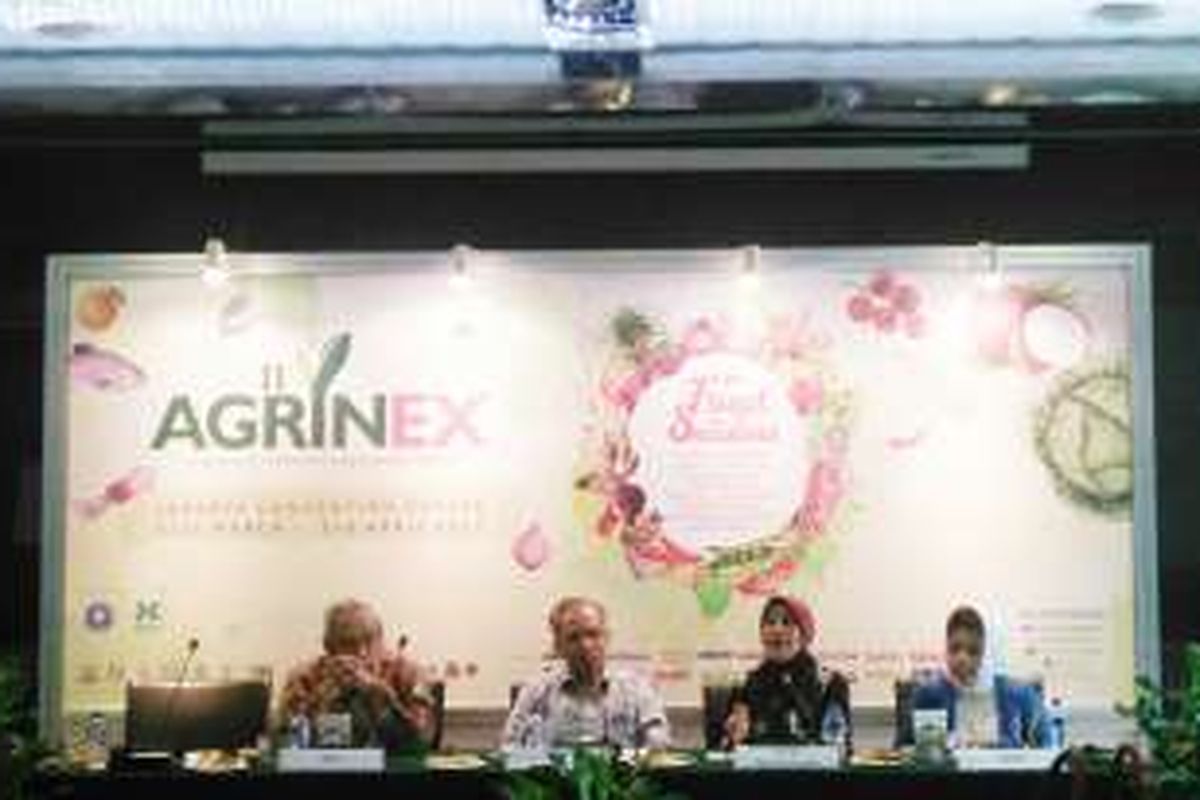 Konfrensi Pers Agrinex Expo 2017 di Kementerian Pertanian, Jakarta, Kamis (12/1/2017).