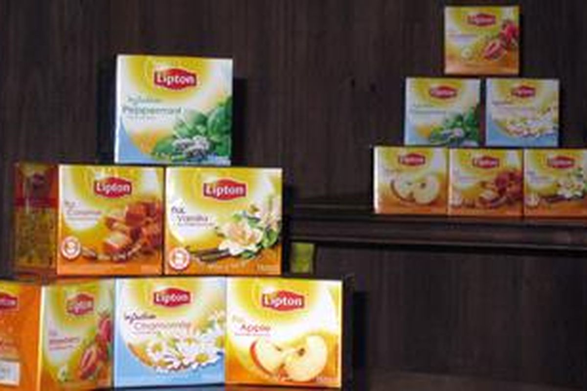 Teh celup Lipton meluncurkan enam varian rasa terbaru, Teh rasa Apel, Strawberry, vanila, Caramel, Peppermint, Chamomile.
