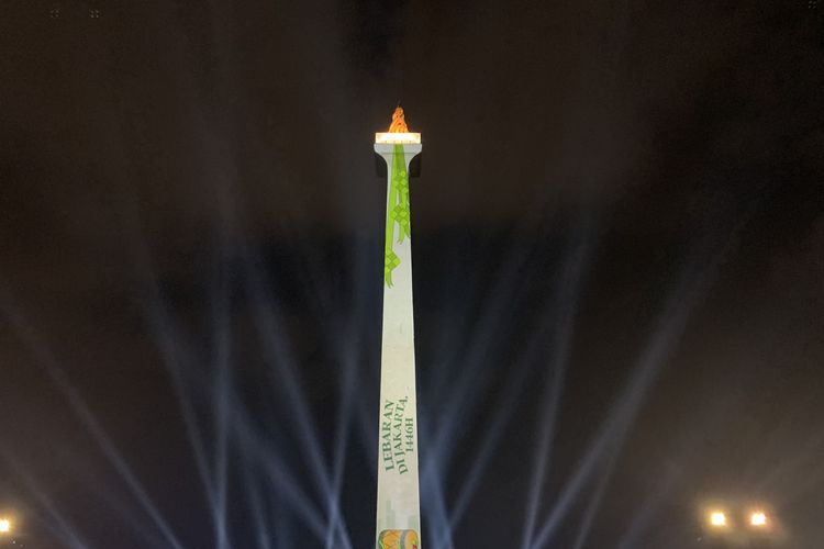 Tugu Monas di libur Lebaran 2025, Sabtu (5/4/2025).