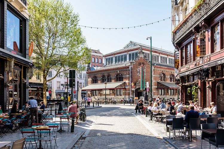 Sudut kota Brussels yang tidak terlalu ramai