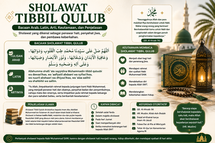 Sholawat Tibbil Qulub: Bacaan Arab, Latin, Arti, Keutamaan
