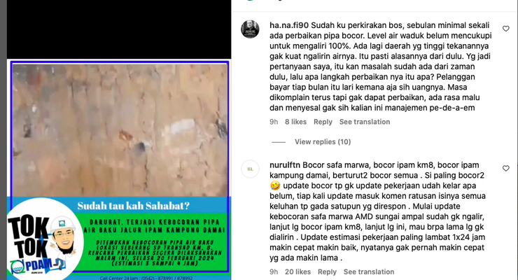 Jaringan Pipa Transmisi Kerap Bocor, PTMB Minta Pemkot Tinjau Ulang Izin Bangunan