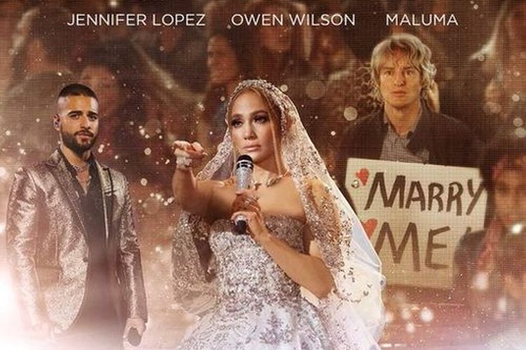 Jennifer Lopez, Maluma, dan Owen Wilson dalam Marry Me (2022)