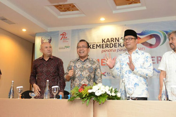 Preskon Karnaval Kemerdekaan Pesona Parahyangan 2017 di Hotel Best Wester Premiere, Bandung, Jawa Barat, Jumat ( 25/8/2017).