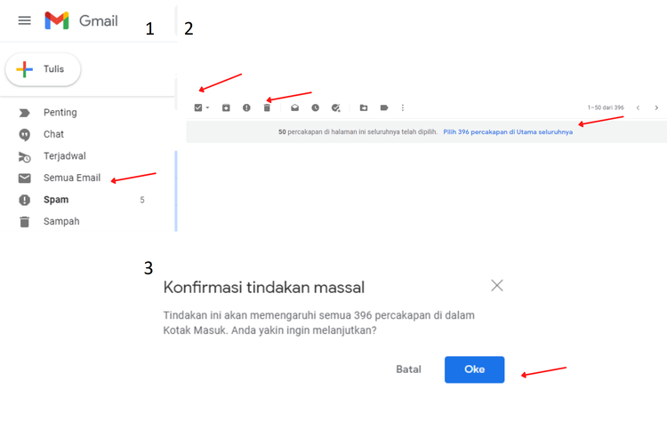 Cara Hapus Email di Gmail